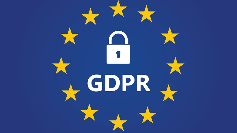 EU-flagga med lås och text GDPR